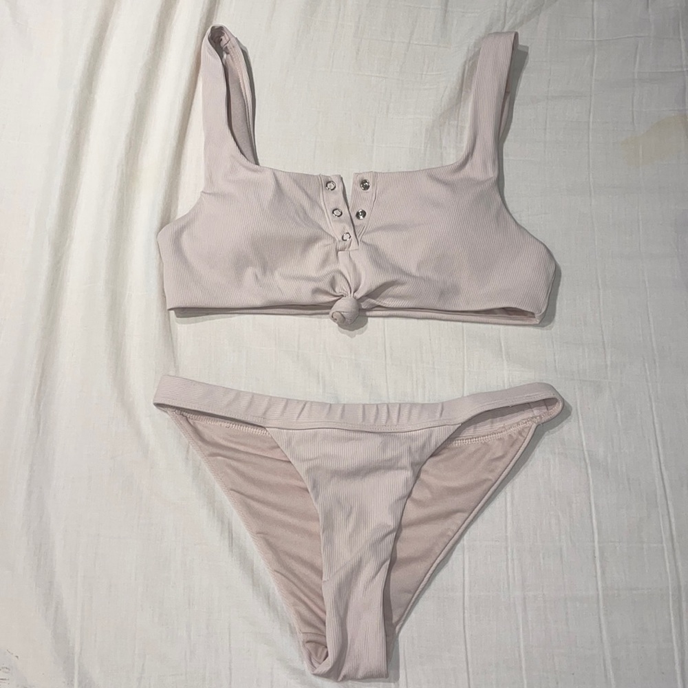 Light Pink Knot Bathing Suit Set